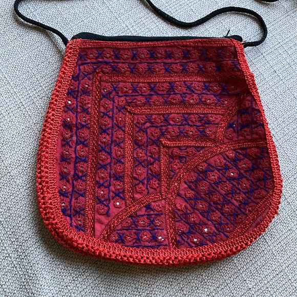 Vintage Bohemian embroidered purse/bag, cross body, Valentines - Picture 2 of 4